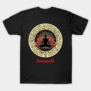 NAMASTE WE ARE ONE Buddha Sitting Meditating Yoga Inspired Quote T-Shirt